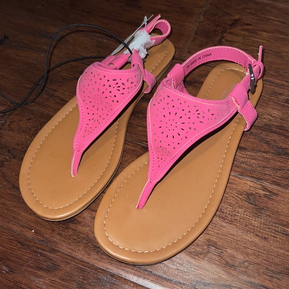 Pink thong sandal ankle back strap NWT size 7 womens shoe style: Shelby; Arizona - Picture 5 of 7
